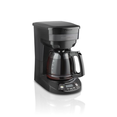 Hamilton Beach Programmable Coffee Maker, 12 Cup Capacity, Black Stainless Steel Accents, 46293