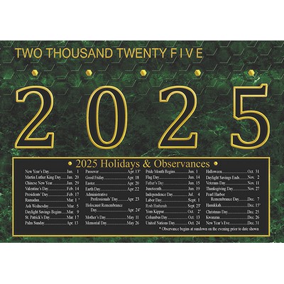 Green Marble 2025 Calendar