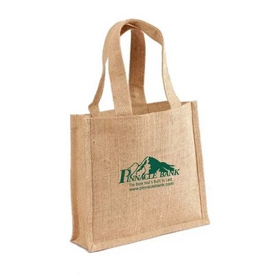 Two Tone small Jute Gift Bag with self handles