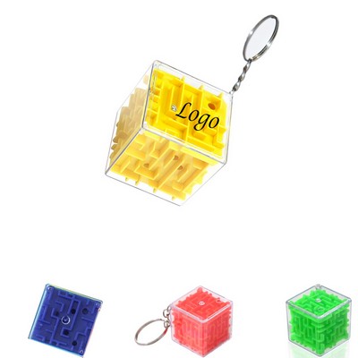 Mini Plastic Maze Puzzle With Keychain