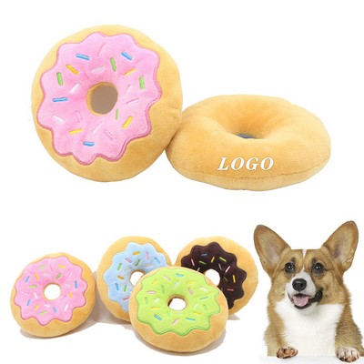 Doughnut Plush Dog Squeaky Toys