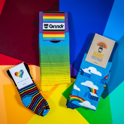 Patterned Pride Socks - Colorful Support for LGBTQ+ Community - American Made