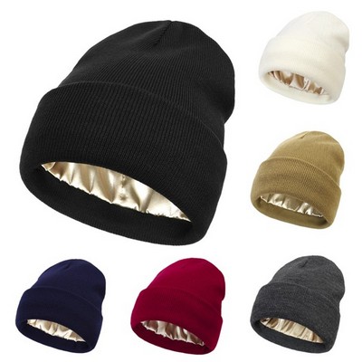 Satin Lined Knit Beanie