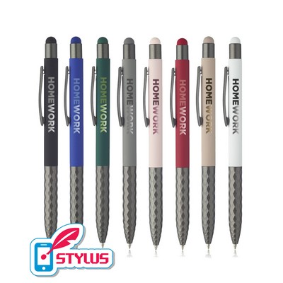 Union Printed - Geometric Aluminum BallPoint Pens with Stylus