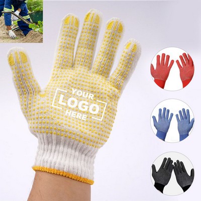 Rubber Grip Cotton Work Gloves