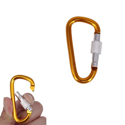 Aluminum Carabiner with Silver Screw Lock for Versatile Attachment