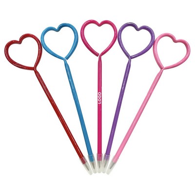 Valentine's Day Heart Shaped PET Plastic Ballpoint Pen