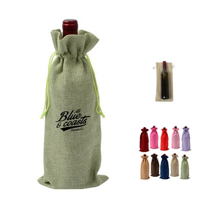 Natural Burlap Wine Bottle Gift Bag