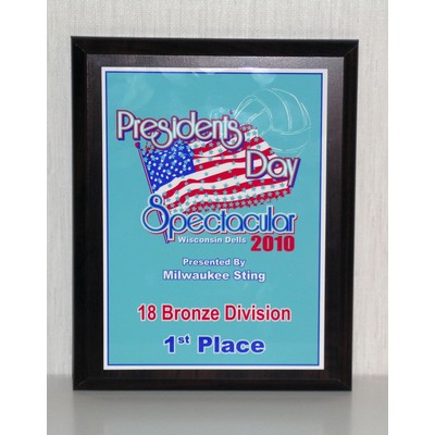 6x8 Black plaque with sublimated plate