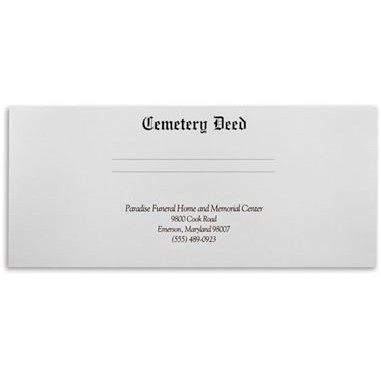 Cemetery Standard Design Document Wallet Style Folder (10-1/4" x 4-1/2")