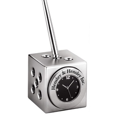 Dice Clock Pen Holder