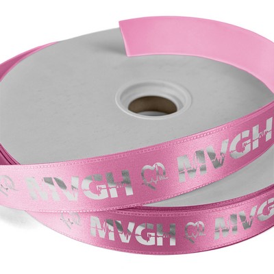 1" Badge Satin Ribbon - 100yrd Roll - Foil Print