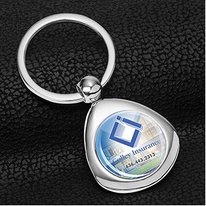 "Infini" Metal Keyholder w/PhotoImage® Full Color Domed Imprint