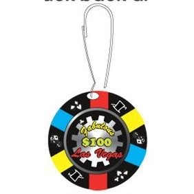 Las Vegas $100 Poker Chip Zipper Pull