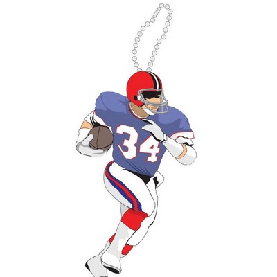 Football Player Promotional Key Chain w/ Black Back (4 Square Inch)