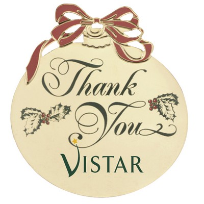 Christmas Ball Holiday Ornament with Thank You & Color Trim