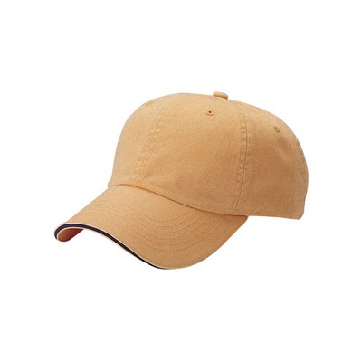 Unstructured Cotton Twill & Washed Cap w/ Sandwich Bill