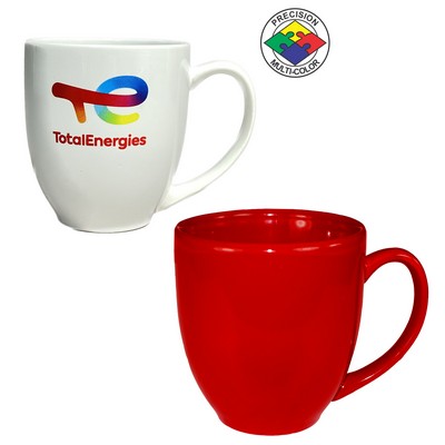 14 Oz. Red Vitrified Bistro Mug - Screen Printed