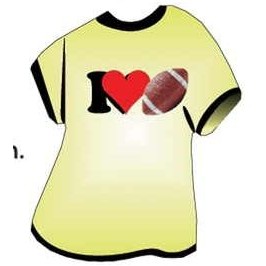 I Love Football T-Shirt Mighty Mini Magnet