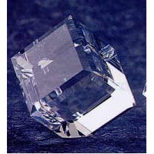 Crystal Standing Cube Paper Weight (2"x2"x2")