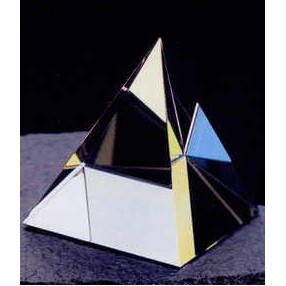 Crystal Rainbow Pyramid Paper Weight (2"x2"x2 1/8")