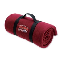 Embroidered Nylon-Strapped Fleece Blanket