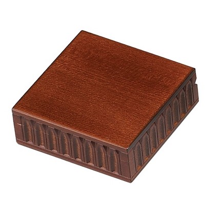 Traditional Square Wood Box w/Carved Sides