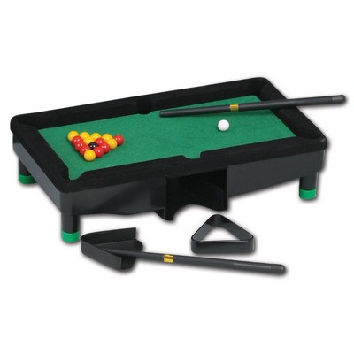 Black Mini Pool Desk Set Game w/Green Top