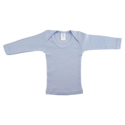 Rib Knit Long Sleeve Blue Lap T-Shirt