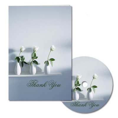 White Rose Thank You Note with Matching CD