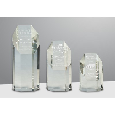 Octagon Tower Optic Crystal Award (3"x8½")