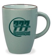 13 Oz. Endeavor Mug w/ Colored Trim (Green/ Brown)