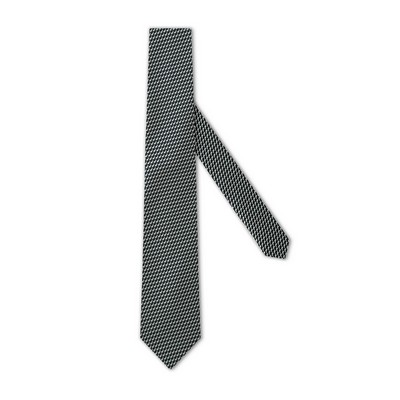 Poly Woven Necktie - Tonal waves Black/White