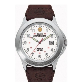 Timex Expedition Brown/White Core Field Watch W/ Leather Strap