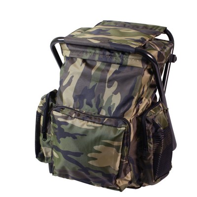 Woodland Camo Backpack & Stool Combination