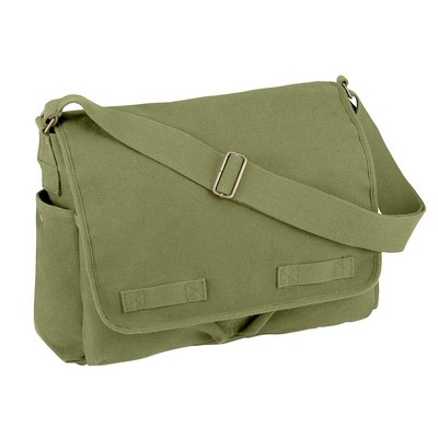 Olive Drab H.W. Vintage Classic Messenger Bag (Unwashed)