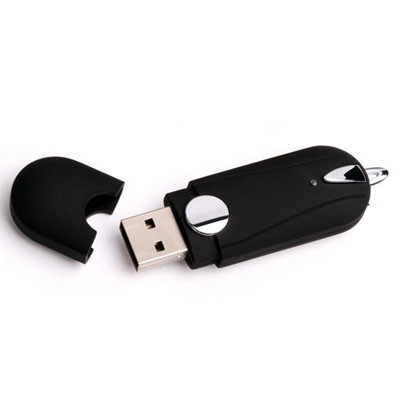 Rounded Rectangle Flash Drive with Chrome Trim