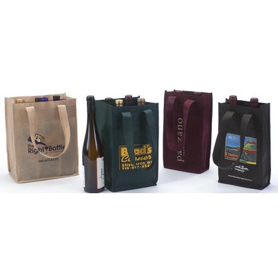 Deluxe Non Woven Wine Bags 6 pack wine tote bags