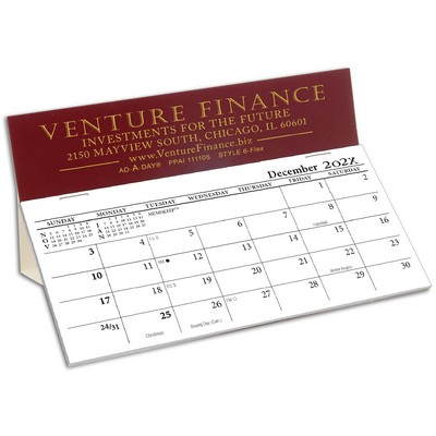 6-Flex Desk Calendar, Maroon - Non-stockable