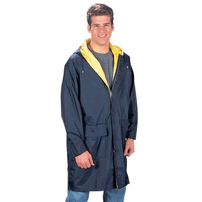 Reversible Navy Blue/ Yellow 3/4-Length Rain Parka (2XL to 3XL)