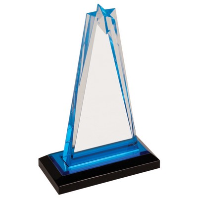 Impress Star Acrylic Award - Blue/Clear - 7" Tall