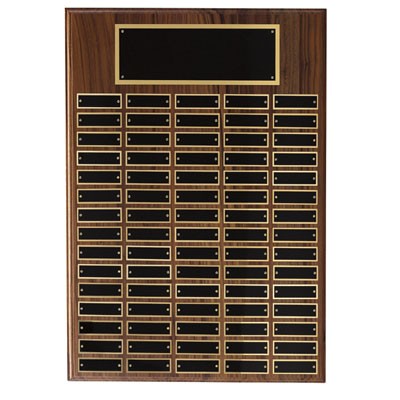 Walnut Veneer Perpetual Plaque w/150 Engraving Plates (24"x36")