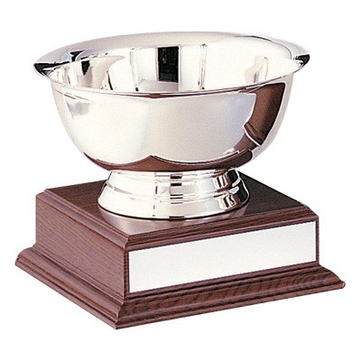 6" Paul Revere Silver Bowl Award w/Walnut Wood Base