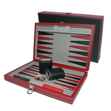 Leatherette Backgammon Set- Small (Screened)