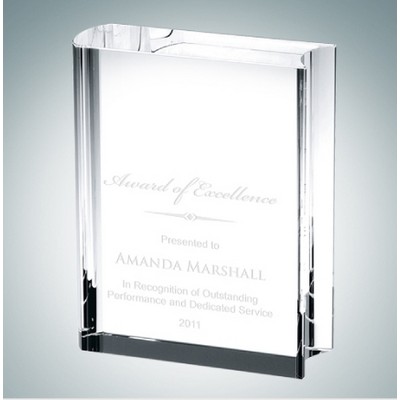 Book Optical Crystal Award Plaque (Medium)