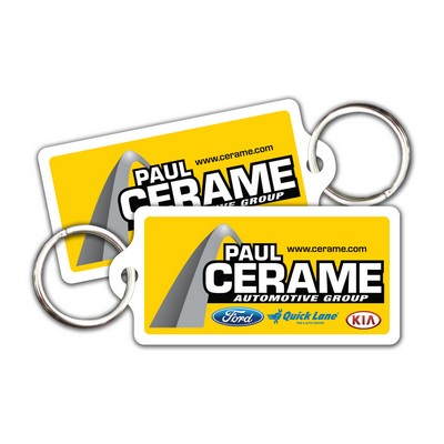 Plastic Key Tag w/Key Ring - 55 Mil (1 1/4"x2 5/8")