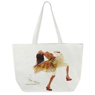 Custom 125g Laminated Woven Boat Style Shopping Bag 20"x15"x6"