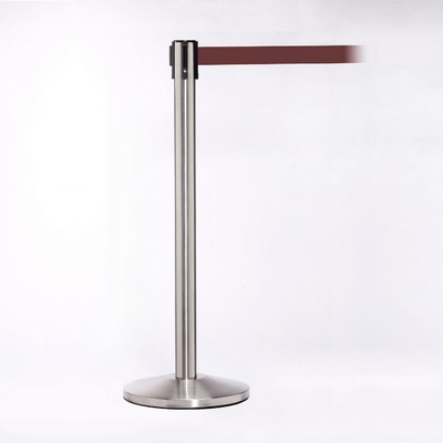 Matte Stainless Pole W/ 11' Heavy Duty Maroon Belt W/ Lock