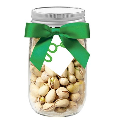 16 Oz. Glass Mason Jar - Pistachios