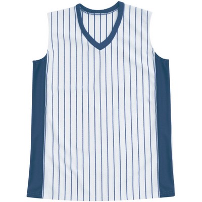 Women's Sleeveless Warp Knitted Pinstripe Softball Jersey Shirt